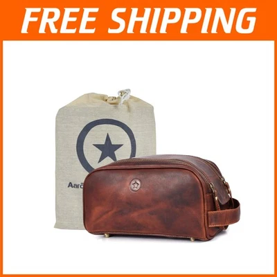 皮革化妆旅行袋-防水衬里 — 第 1/4 张图片