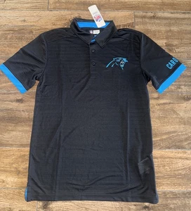 NUEVO EQUIPO DE LA NFL ROPA CAROLINA PANTHERS Polo de GOLF Negro TEAL PARA HOMBRES M MED Cosido - Imagen 1 de 3