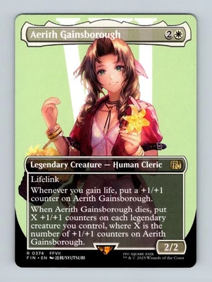 MTG: FIN 374 Aerith Gainsborough (Borderless) Regular NM - Image 1 of 2