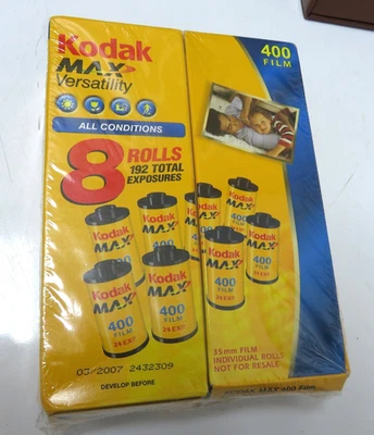 8 New Rolls of Kodak MAX Versatility 400 Speed Color Film, 24 Exposures Each - Image 1 of 2