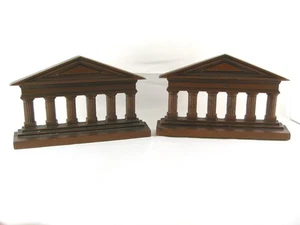 1930's Classical Greek Temple Cast Iron Copper Clad Bookends JUDD Co. 9767 - Afbeelding 1 van 19