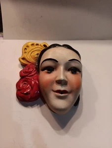 VINTAGE CHALK WALL STRING WALL HOLDER OF MEXICAN LADY - Picture 1 of 18