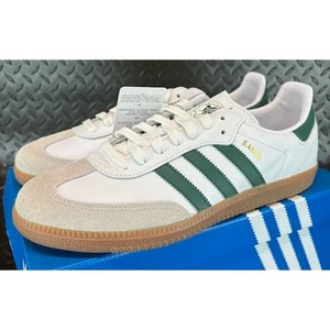 Adidas Samba Team HQ7036 Inside Soccer Sneakers White Green Gum Mens size 9.5 - Picture 1 of 7