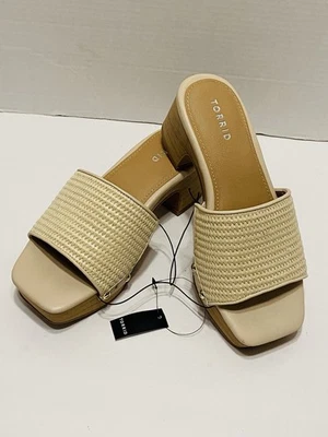 Alpargata Torrid Slip-On Mule en color crema con parte superior estilo rafia 8,5 Foto 1 de 4