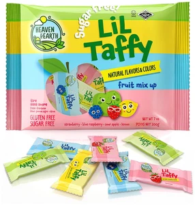 Heaven & Earth Sugar Free Lil Taffy Fruit Mix (Approx. 20 Count) | Dye Free Cand - Picture 1 of 12