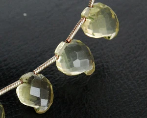 Natural Lemon Quartz Faceted Mango Briolette Gemstone Bead (5pcs) - Picture 1 of 5