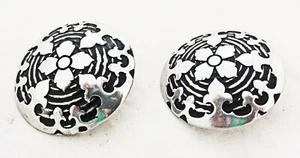 Jeremiah Watt Parisian Pair Conchos Stainless Steel Loop Back Horse Tack Sizes - Picture 1 of 2