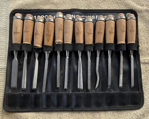VINTAGE 12 PC OTOPLEE WOODWORKING CHISEL SET - Picture 1 of 10