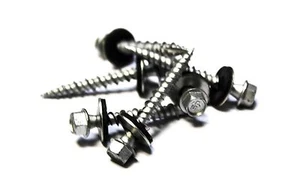 (50) Tornillos de techo de cabeza hexagonal 10x1-1/2 con lavadora de neopreno (abrigo meteorológico) - Imagen 1 de 2
