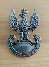 WW2 Polish Forces in Exile in UK 1st Corps metal hat eagle Gaunt copper badge