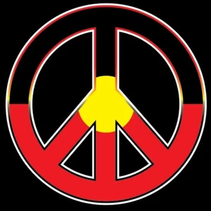 Aboriginal Flag PEACE Car Sticker DEADLY 100mm x 100mm PLUS FREE STICKER - Picture 1 of 9