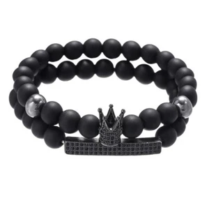 Adjustable Lava Black Agate Bracelet Essential Oil Anxiety Stress Ladies Men's - Picture 1 of 16