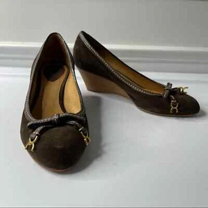 Chloe Sandalen braun Wildleder 8mm Keilabsatz Slipper Gr. 37,5 - Bild 1 von 6