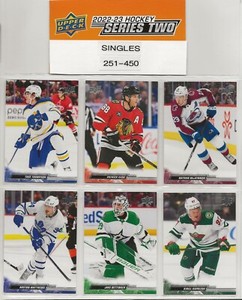 2022-23 UPPER DECK HOCKEY SERIES 2 SINGLES 251-450 U-Pick Complete Your Set