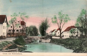 Gruss aus Schleissheim alte Postkarte Dorfgrüße Deutschland unbespielt - Bild 1 von 2
