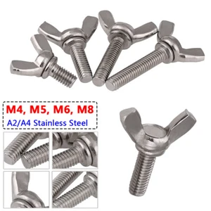 M4 M5 M6 M8 Thumb Wing Screws DIN 316 Hand Grip Knob Bolts A2 A4 Stainless Steel - Picture 1 of 7