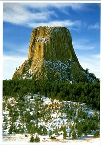 In Schnee gehüllt, Devils Tower National Monument, Wyoming Postkarte - Bild 1 von 2