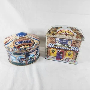 1996 Hersheypark Carrousel Tin Series #13 & Candy Store Collector Tin Lot Of 2 - Picture 1 of 17