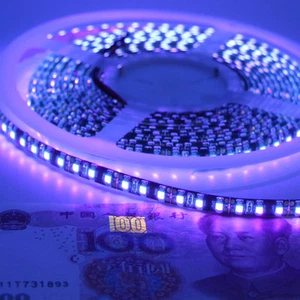 5M 3528 SMD 600LED UV ultraviolett Wasserfest flexibel LED Streifen Schwarz - Picture 1 of 2