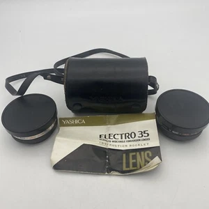 Yashica Electro 35 Camera Aux. Wide + Tele Conversion Lenses Rare - Picture 1 of 11