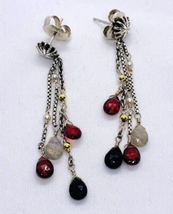 David Yurman Ohrhänger mit mehreren Steinen Perlen Sterlingsilber 18 Karat 750 - Bild 1 von 19