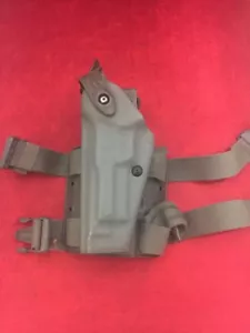 SAFARILAND Drop Leg Holster Green Left Hand Double Strap 6005-173 Fits Berett 92 - Picture 1 of 1