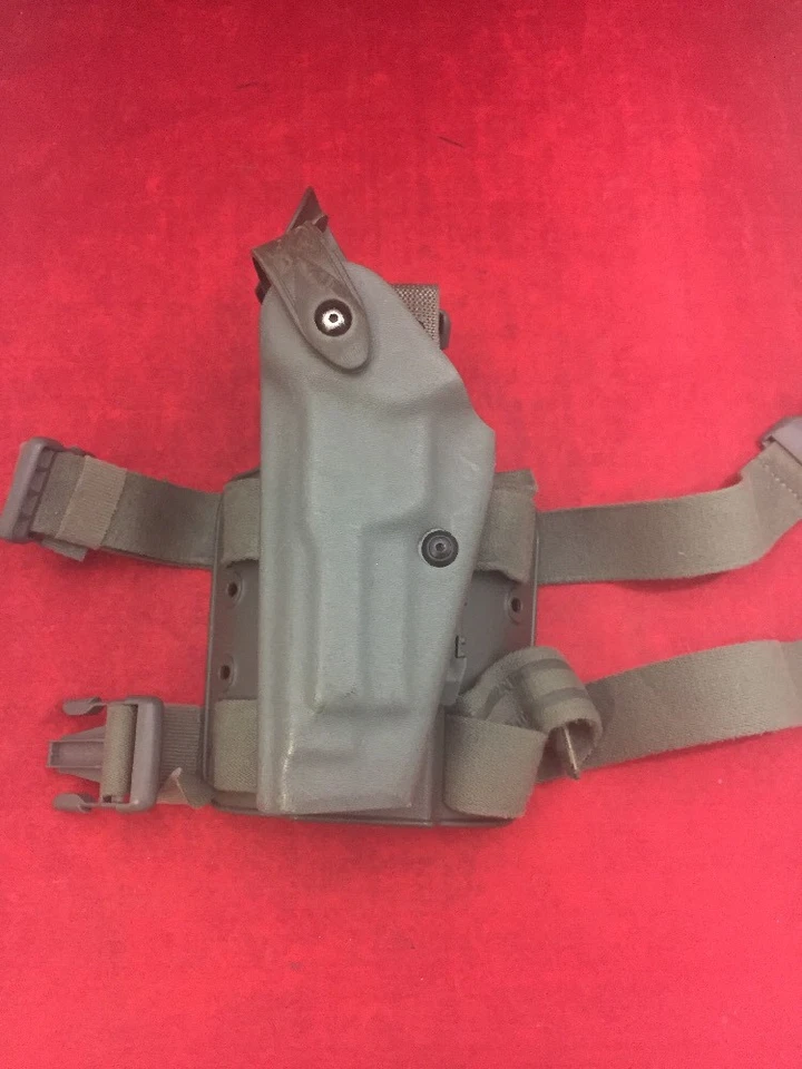 SAFARILAND Drop Leg Holster Green Left Hand Double Strap 6005-173 Fits Berett 92 - Image 1 of 1