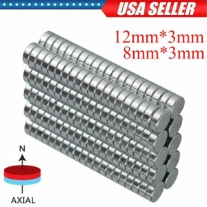 5/100PC Super Strong Round Disc Neodymium Fridge Magnets Rare Earth 12*3mm 8*3mm - Picture 1 of 14