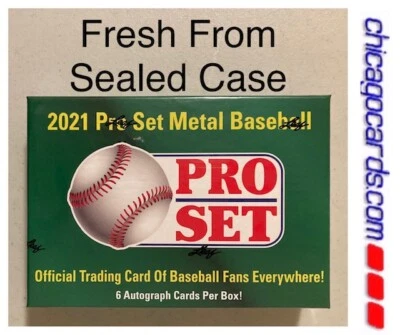 2021 Leaf Pro Set Metal Baseball HOBBY Box 6 AUTO From Factory Sealed Case - Image 1 of 4