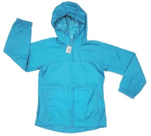 LANDS' END Turchese GIACCA ANTIPIOGGIA IMPERMEABILE IMPACCHETTABILE Bambini Medium 5-6 - Foto 1 di 3