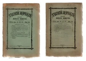1900 Russian Forestry 2 magazines Лесной журнал #4,6 - Picture 1 of 7