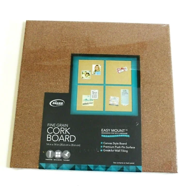 Cork Board 14 x 14" Square Canvas Style Wall Hanging School - Image 1 of 4