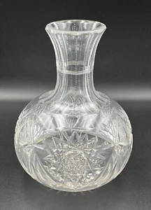 Jarrón vintage de jarra de cristal de corte brillante de 8" de alto - Imagen 1 de 10