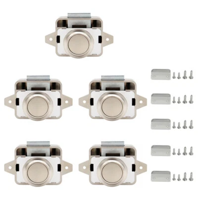 5PCS Push Button Cabinet Latch for RV Camper / Motor home Cupboard Caravan Lock - Image 1 of 4