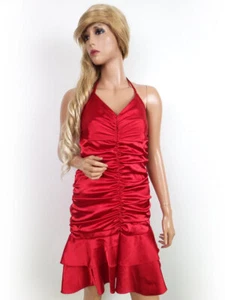 T. S Rosso Lunghezza al ginocchio Vestito svasato Senza maniche - Foto 1 di 5