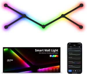 Smart Wall Light Lines, Wifi RGB LED Bars, 16M+ Color Dimmable Music Sync DIY Ho - Picture 1 of 9