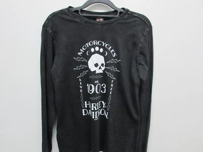 RONNIES HARLEY-DAVIDSON CUSTOM DEALER SKULL IMPRINT WOMENS LONG SLEEVE SHIRT Foto 1 de 2