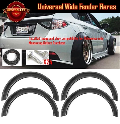 4 Pc F+R Arch Carbon Effect 2.3" Wide Body Kit Fender Flares Extension For Honda - Image 1 of 4