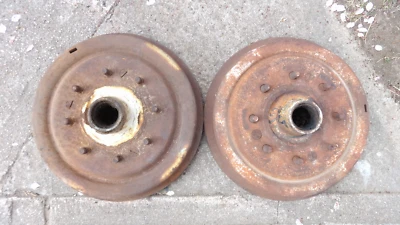1953 1954 1955 Ford Truck F250 F350 FRONT BRAKE DRUMS HUBS Original pair 8 Lug - Image 1 of 4
