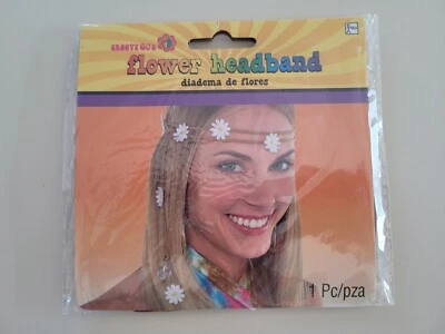 Diadema Flor Groovy Años 60 Hippie Disfraz Margarita Cuero Paz Talla Única Foto 1 de 2