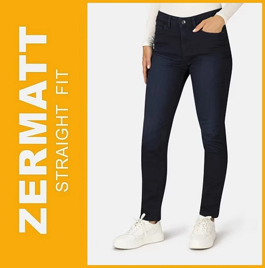 STOOKER ZERMATT | dark indigo | THERMO | Damen Stretch Jeans Hose | Straight Fit