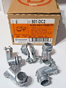 25pc - Bridgeport 3/8" 90° Degree Angle Connector, 801-DC2 - Picture 1 of 10