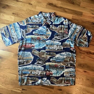 Reyn Spooner American Classics Hawaiian Shirt Large Chevrolet SUVs - Spun Rayon - Picture 1 of 12