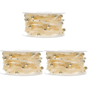 3 rollos de cinta de perlas doradas hágalo usted mismo - cinta de artesanía festival decoración de cinta - Imagen 1 de 12