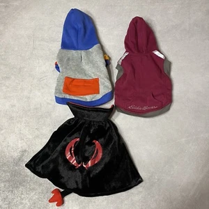 Dog Clothes Lot Size Small Colorblock Hoodie Eddie Bauer Hoodie Devil Cape - Picture 1 of 13