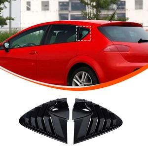 Rear Window Triangle Shutter Plate For Seat Leon MK2 2008-2012 Gloss Black Trim - Bild 1 von 10