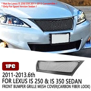 Parrilla parachoques delantera negra de fibra de carbono para automóvil para Lexus IS250 IS350 2011-2013 - Imagen 1 de 8