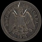 1874 Hermacillo HoR KM#403.6 10 Centavos Mexican Doubled Side Die DDR & DDO RARE