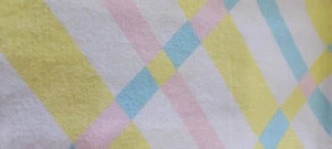 Vintage Baby Blanket Flannel Receiving Plaid Pastel Hospital - Picture 1 of 6