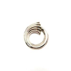 Spilla Ciondolo Vintage Taxco Messico Argento Sterling 925 Onda Oceano Rotondo 2,5" Unisex - Foto 1 di 7